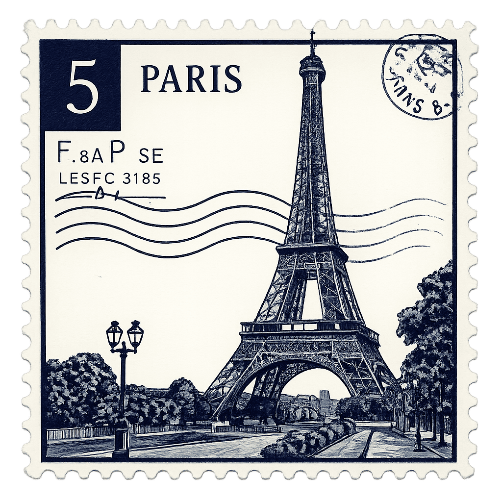 Paris Eiffel Tower stamp